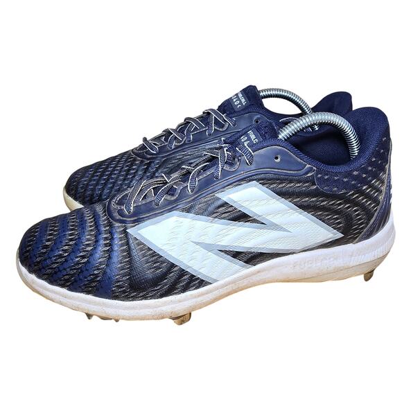 New Balance Mens FuelCell 4040 Metal Cleats Navy and White Mens 9 Womens 10.5 - Picture 2 of 7